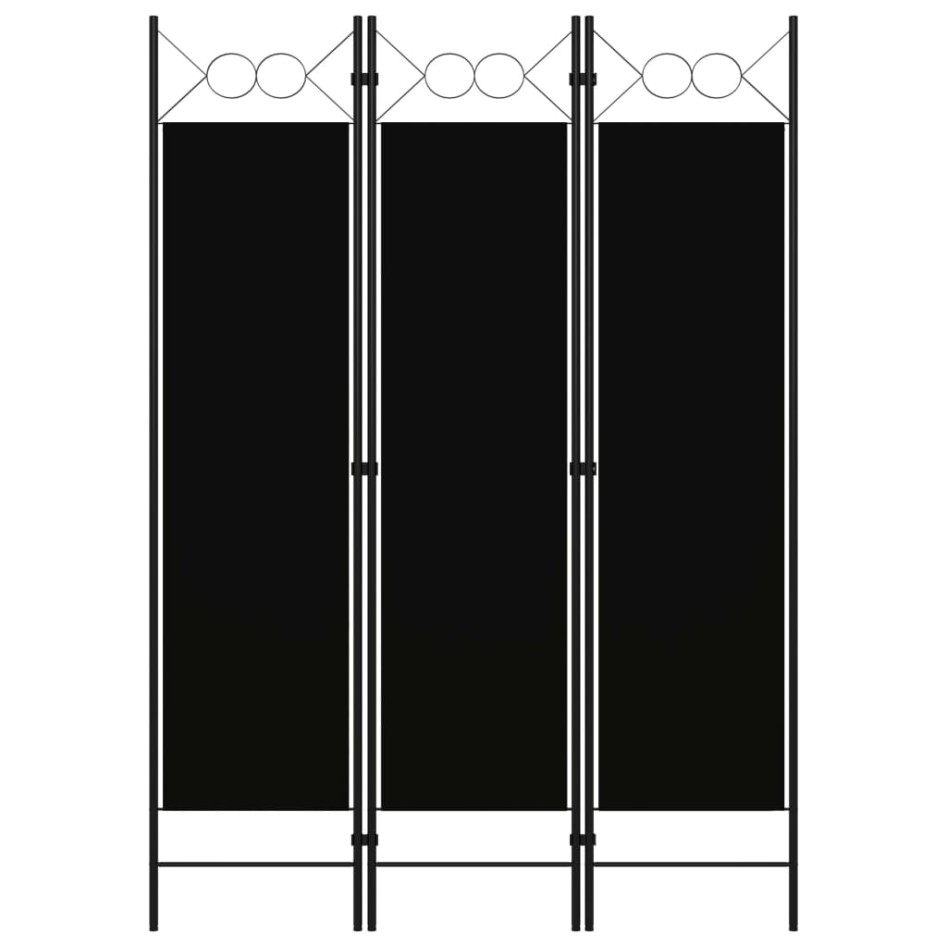 Biombo divisor de 3 paneles negro 120x180