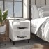 Mesita de noche con patas de metal blanco brillo 40x30x50