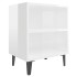 Mesita de noche con patas de metal blanco brillo 40x30x50