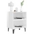 Mesita de noche con patas de metal blanco brillo 40x30x50