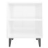 Mesita de noche con patas de metal blanco brillo 40x30x50
