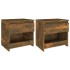 Mesitas de noche 2 uds madera contrachapada roble 40x30x39