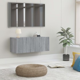 Mueble para TV madera de ingeniería gris Sonoma 80x30x30