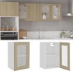 Armario colgante cristal madera ingeniería roble 40x31x60 cm