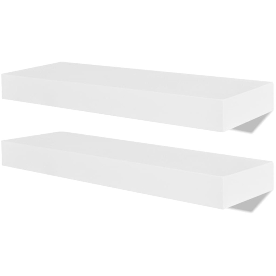Estantes flotantes de pared 2 uds MDF blanco para