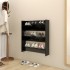Zapatero de pared madera contrachapada negro 80x18x90