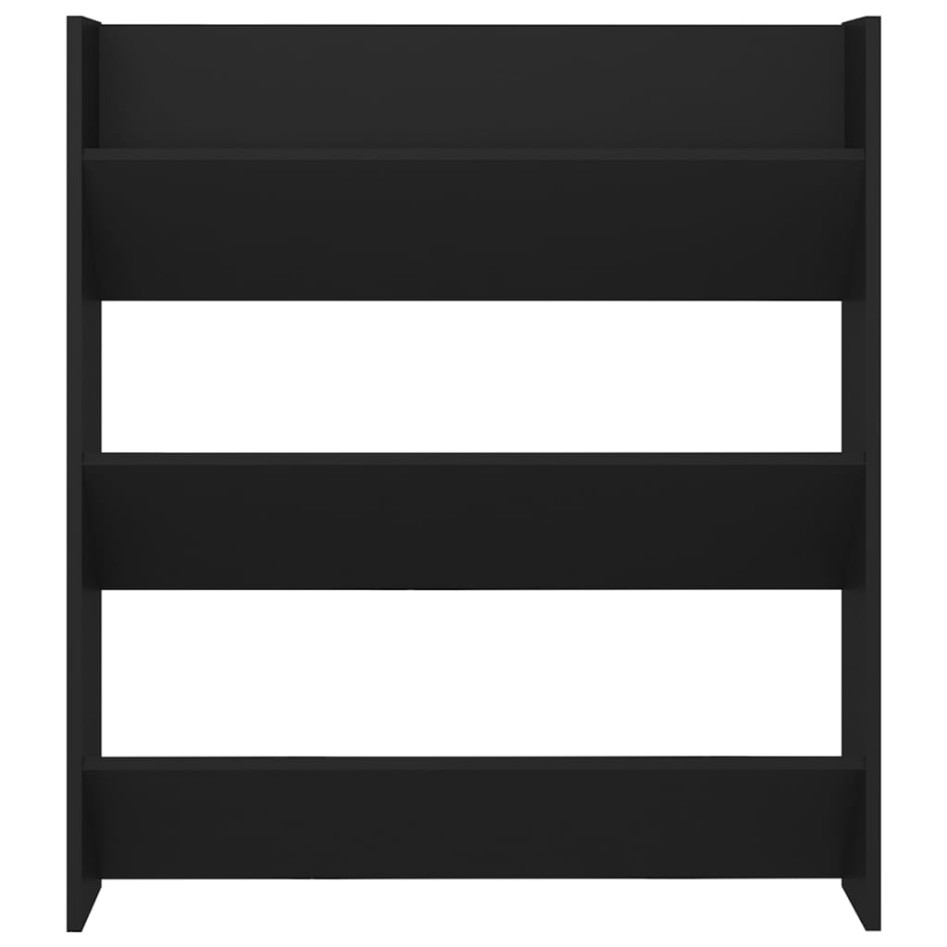 Zapatero de pared madera contrachapada negro 80x18x90