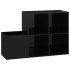 Zapatero de recibidor contrachapado negro brillo 105x35,5x70