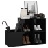Zapatero de recibidor contrachapado negro brillo 105x35,5x70