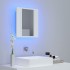 Armario espejo de baño con luz LED acrílico blanco 40x12x45