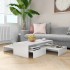 Set de mesas de centro apilables blanco brillo 100x100x26,5