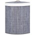 Cesto para la ropa sucia de esquina bambú gris 60