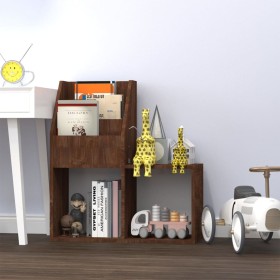 Revistero niños madera contrachapada marrón roble 71x30x78,5