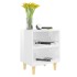 Mesitas de noche patas madera 2 uds blanco brillo 40x30x50