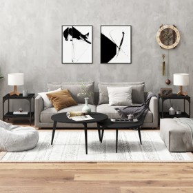 Mesas auxiliares 2 uds madera contrachapada negro 40x40x40