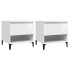Mesas auxiliares 2 uds contrachapada blanco brillo 50x46x50