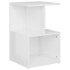 Mesita de noche madera contrachapada blanco brillo 35x35x55