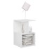Mesita de noche madera contrachapada blanco brillo 35x35x55