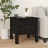 Mesa auxiliar de madera maciza de pino negro 40x40x39