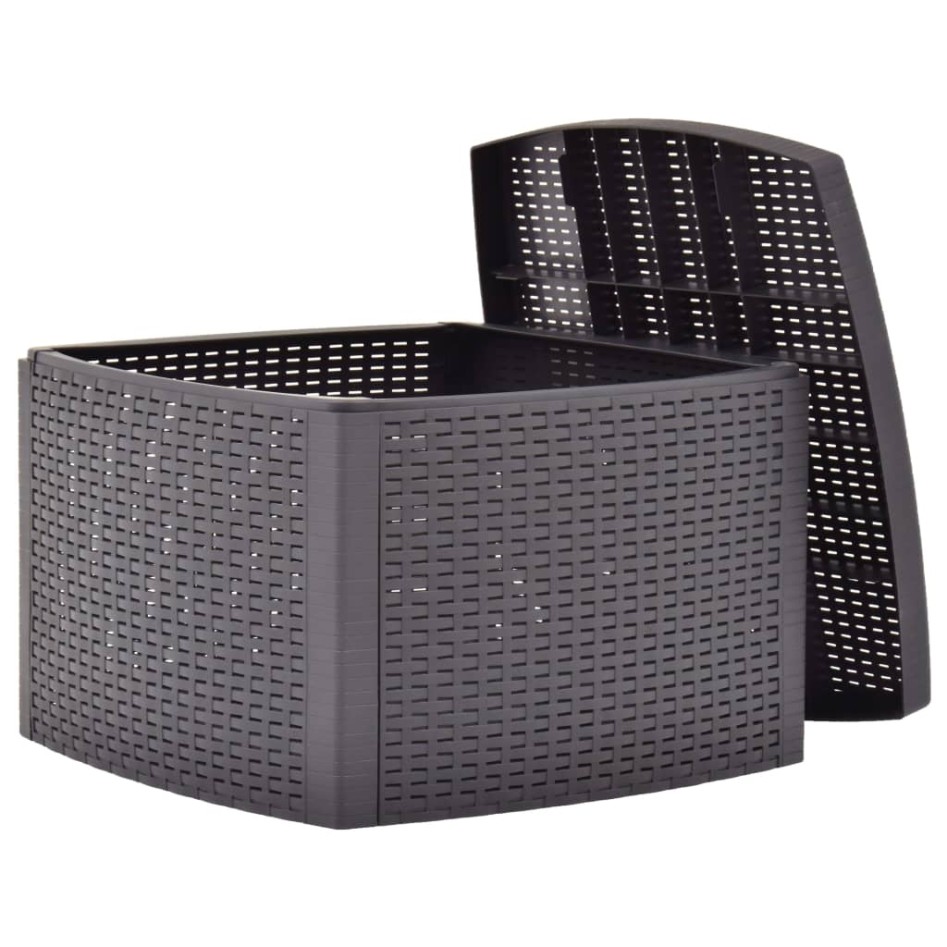 Mesa auxiliar de plástico color moca 54x54x36,5