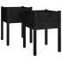 Jardineras 2 uds madera maciza de pino negro 50x50x70