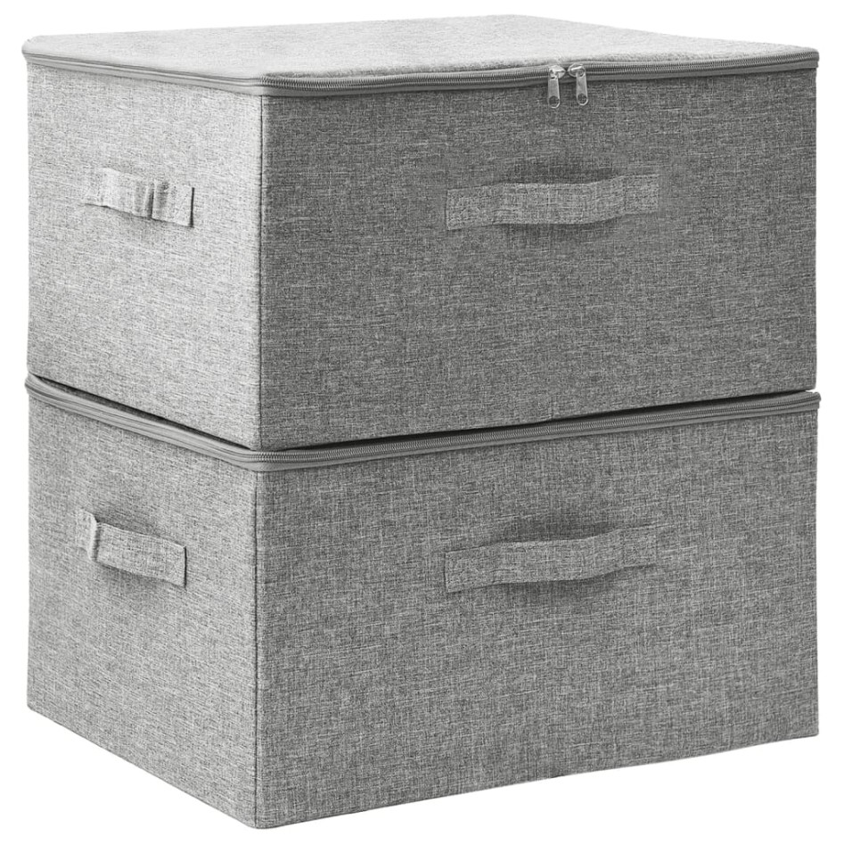 Cajas de almacenaje 2 unidades tela gris 43x34x23