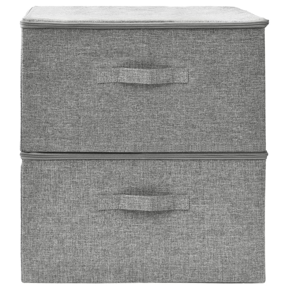 Cajas de almacenaje 2 unidades tela gris 43x34x23