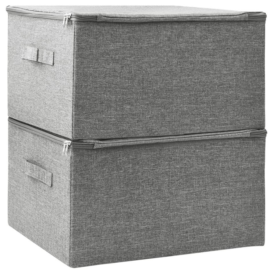 Cajas de almacenaje 2 unidades tela gris 43x34x23