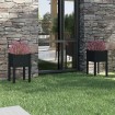 Jardineras 2 unidades madera maciza de pino negro 40x40x70 cm