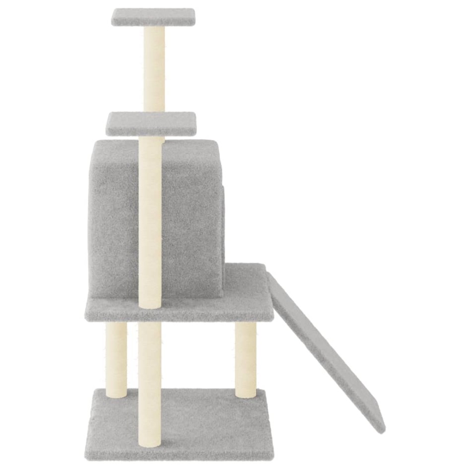 Rascador para gatos con postes de sisal gris claro 110