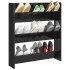 Zapatero de pared madera contrachapada negro brillo 80x18x90