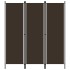 Biombo divisor de 3 paneles marrón 150x180