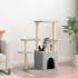 Rascador para gatos con postes de sisal gris claro 97,5