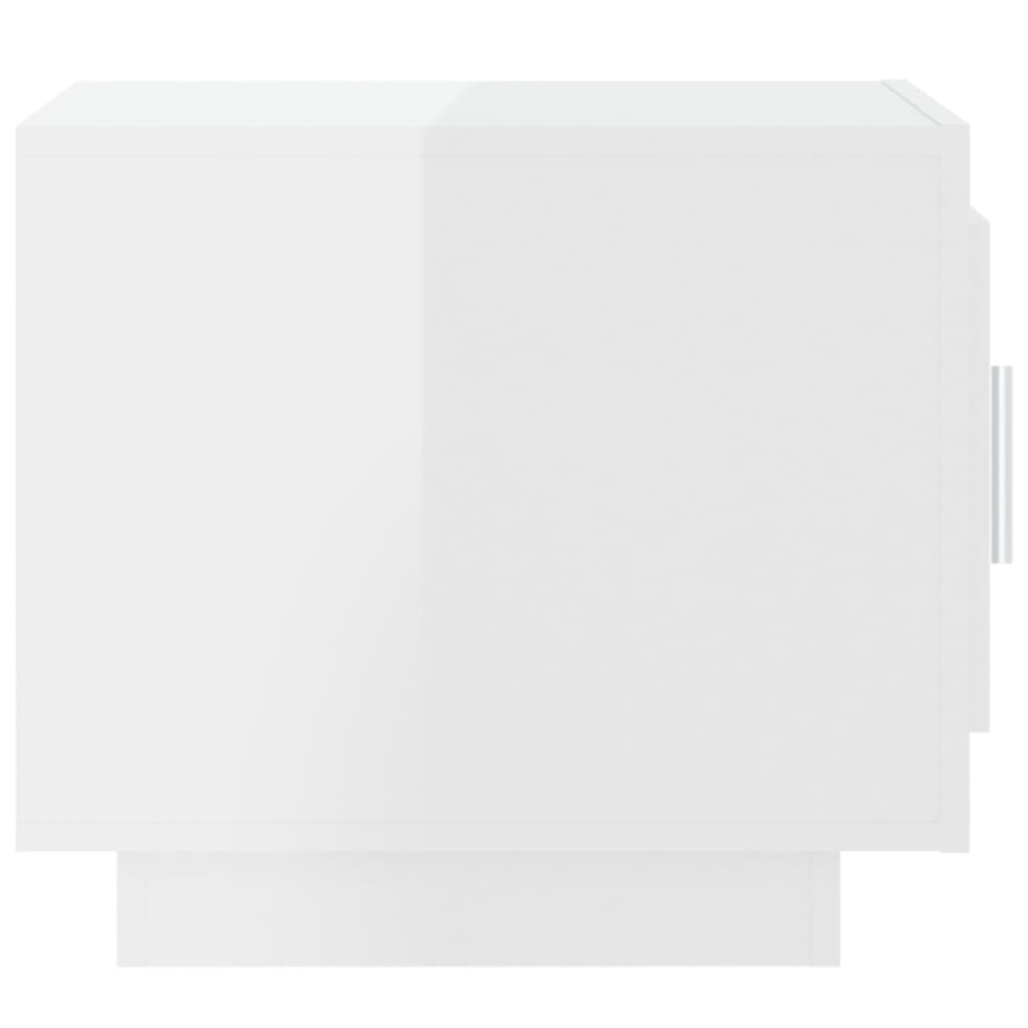 Mesa de centro madera de ingeniería blanco brillo 51x50x45