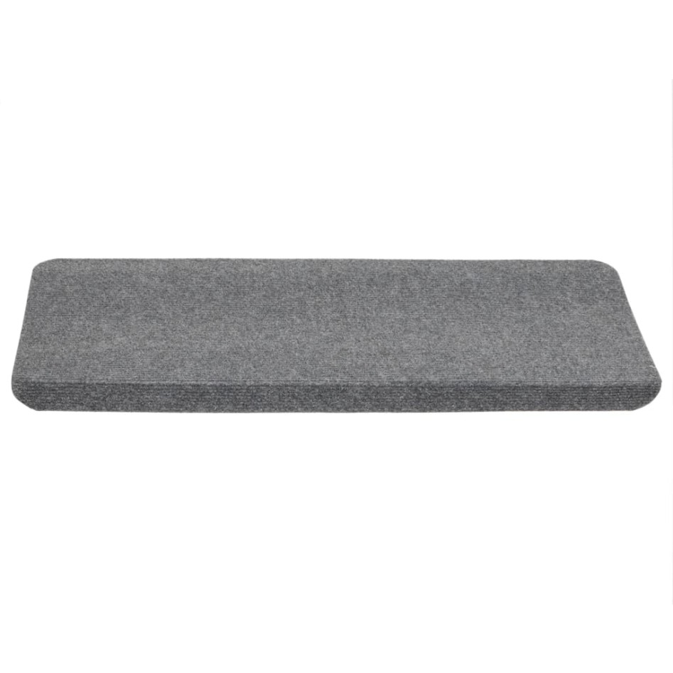Alfombrilla autoadhesiva de escalera 15 uds gris 65x24,5x3,5