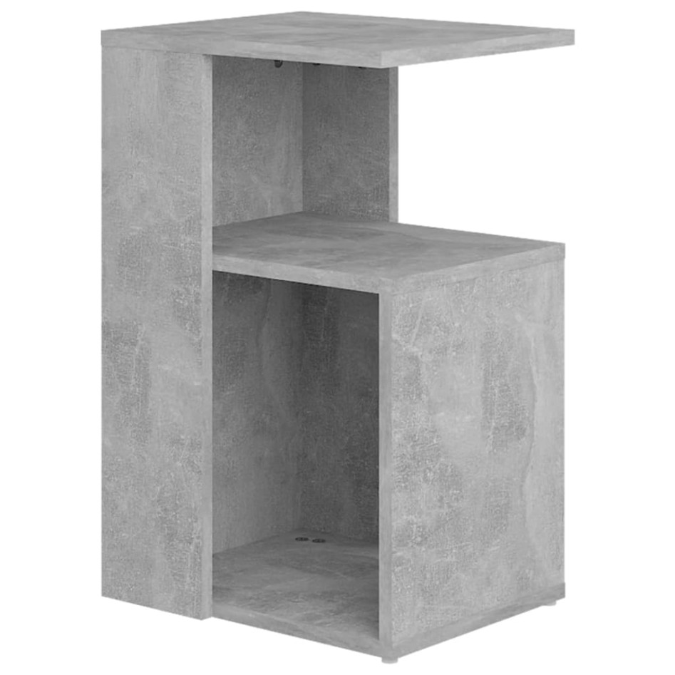 Mesa auxiliar de madera contrachapada gris hormigón 36x30x56