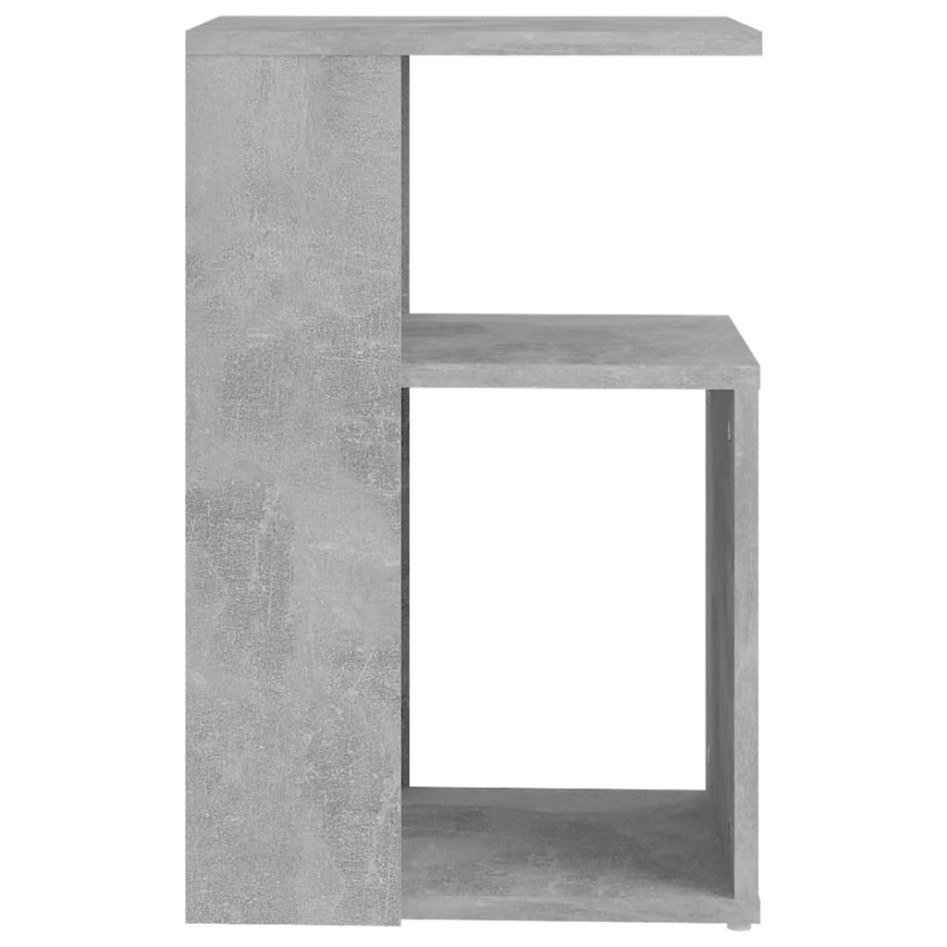 Mesa auxiliar de madera contrachapada gris hormigón 36x30x56