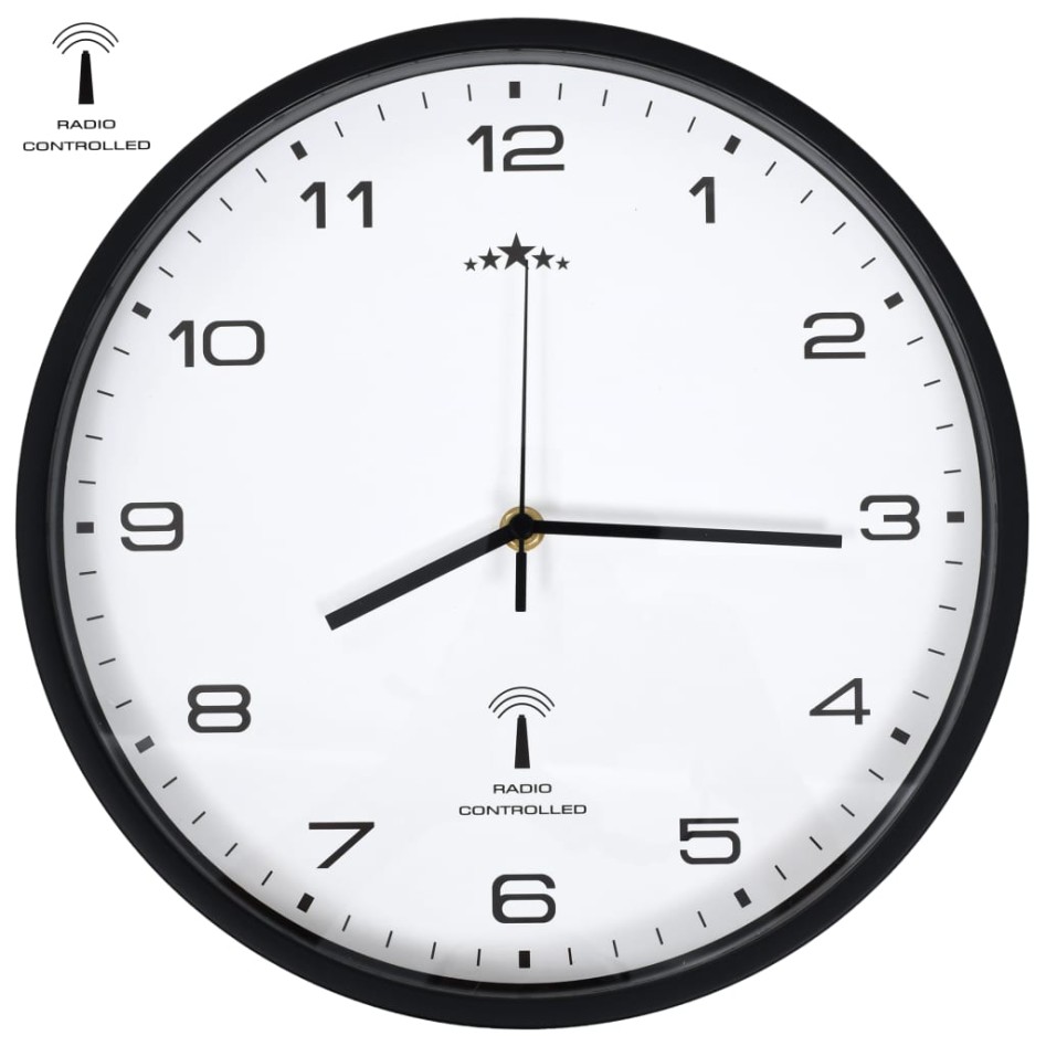 Reloj radiocontrol de pared cuarzo blanco y negro 31