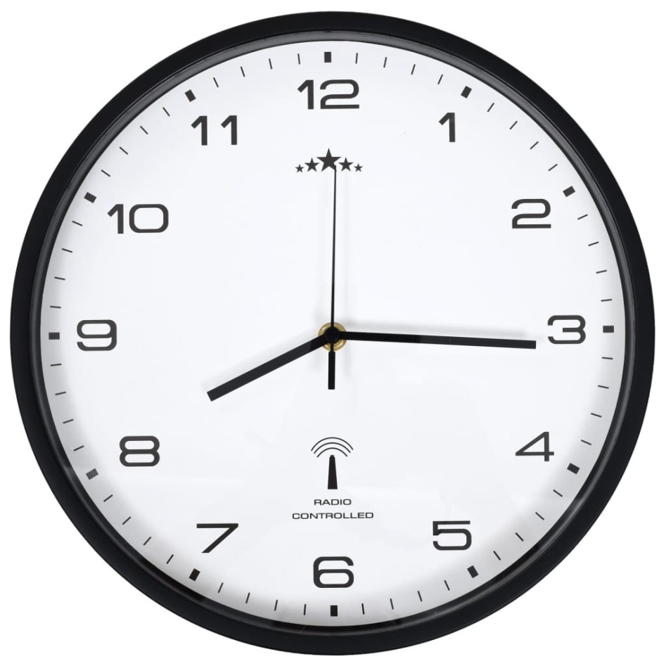 Reloj radiocontrol de pared cuarzo blanco y negro 31