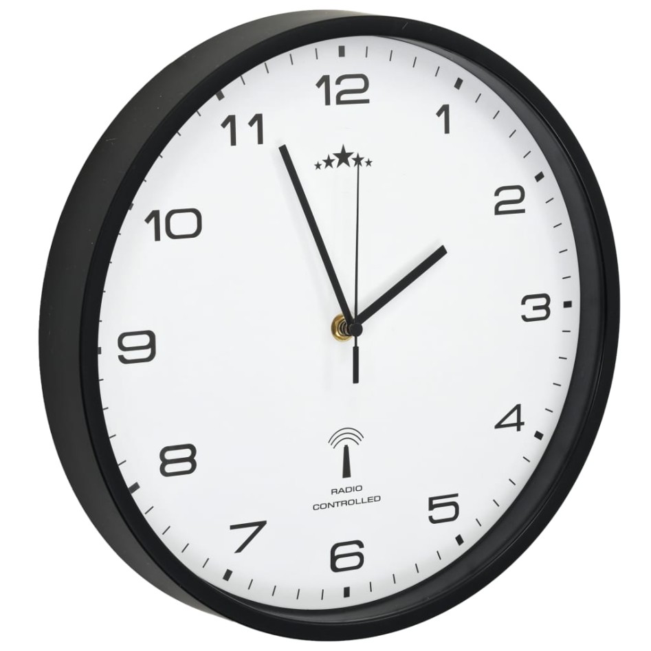 Reloj radiocontrol de pared cuarzo blanco y negro 31