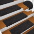 Alfombrillas de escalera 10 unidades negro 65x21x4