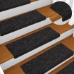 Alfombrillas de escalera 10 unidades negro 65x21x4 cm