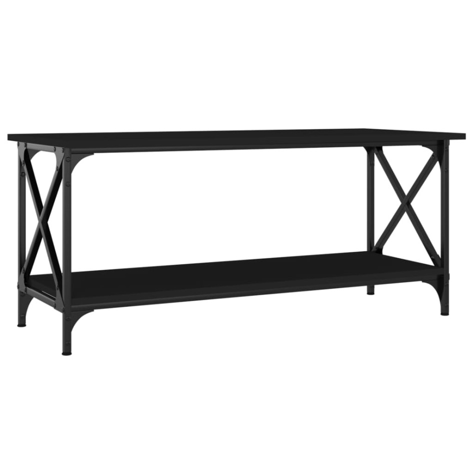 Mesa de centro madera contrachapada y hierro negro 100x45x45