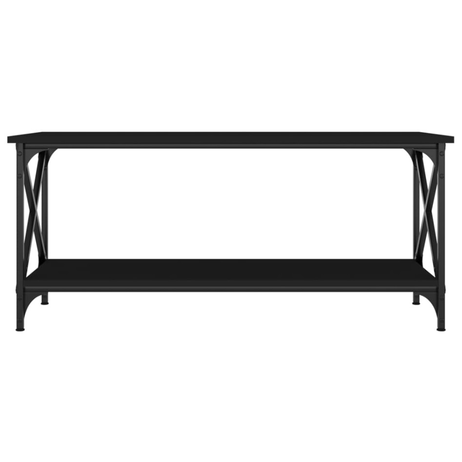 Mesa de centro madera contrachapada y hierro negro 100x45x45