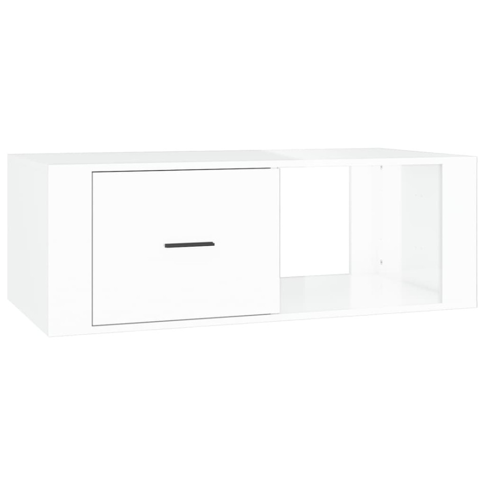 Mesa de centro madera contrachapada blanco brillo