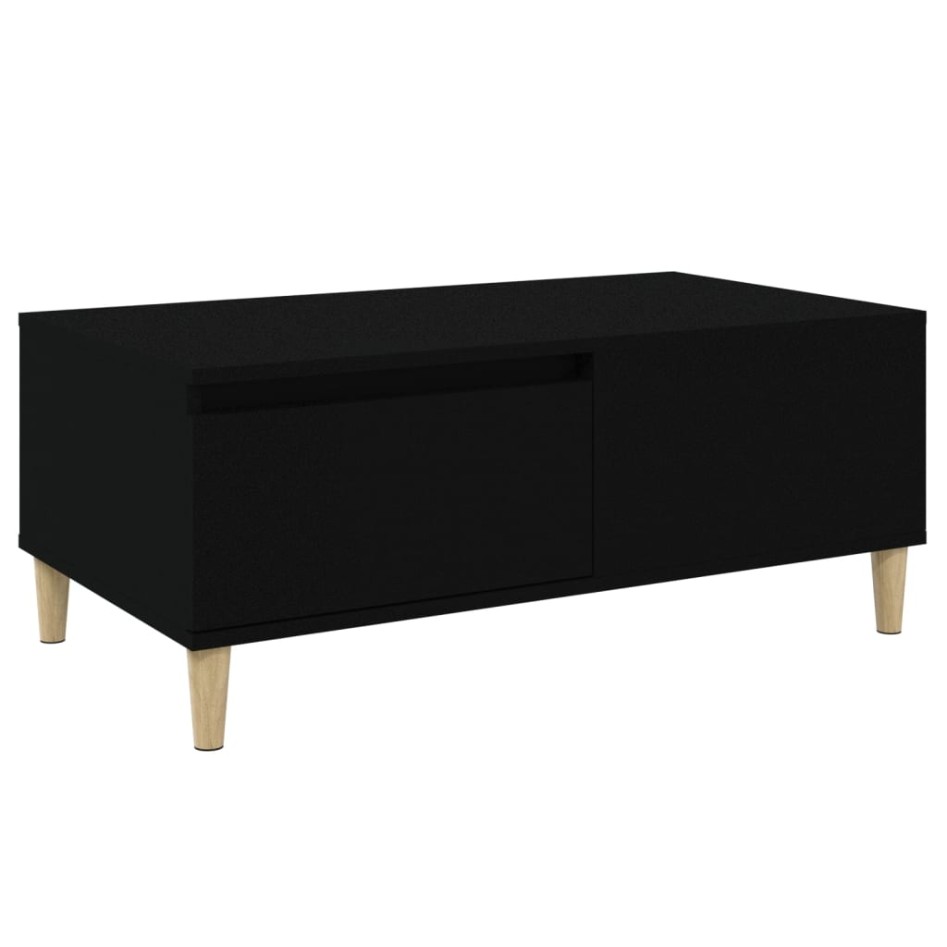 Mesa de centro madera contrachapada negro 90x50x36,5