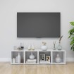Muebles TV 4 uds madera contrachapada blanco brillo 37x35x37 cm