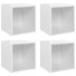 Muebles TV 4 uds madera contrachapada blanco brillo 37x35x37