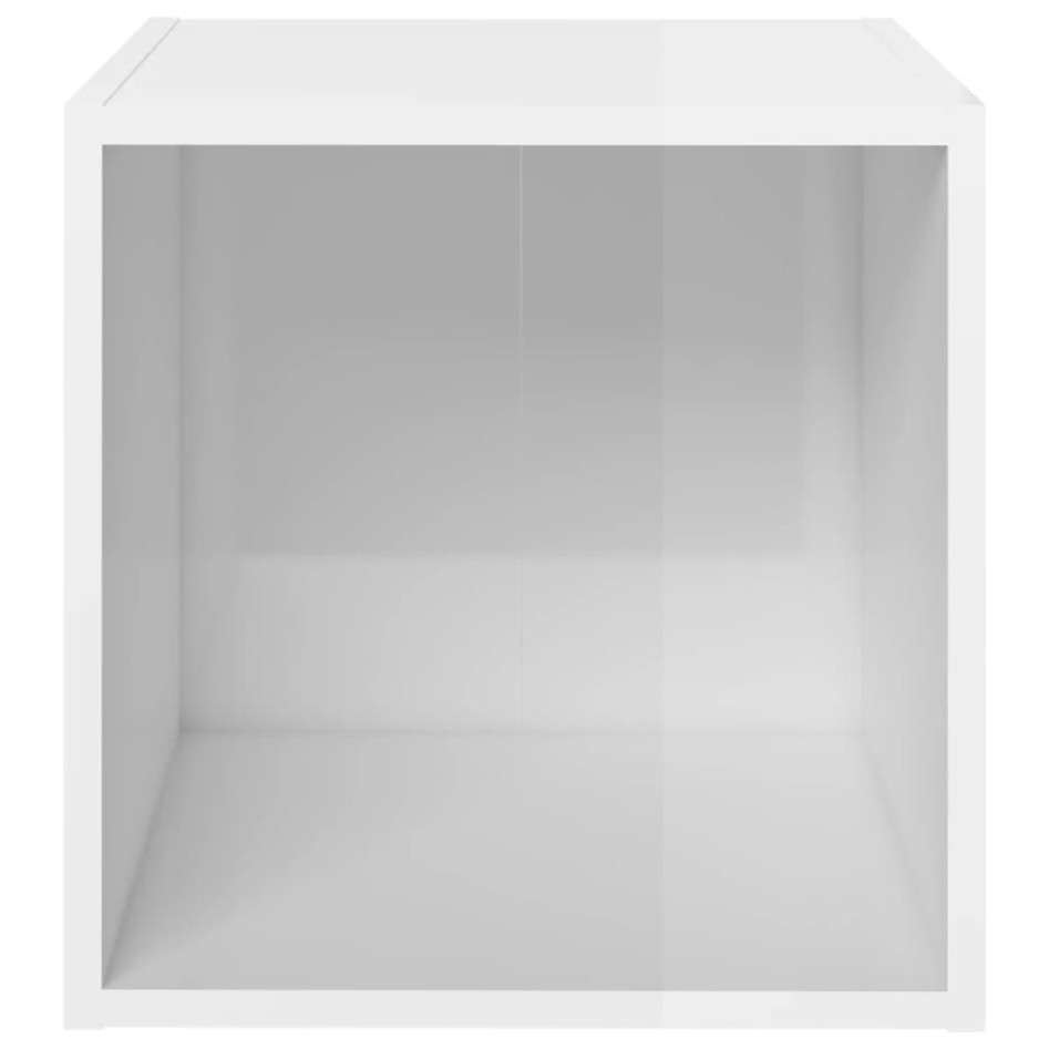 Muebles TV 4 uds madera contrachapada blanco brillo 37x35x37