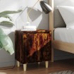 Mesitas de noche 2 uds patas madera roble ahumado 40x30x50 cm